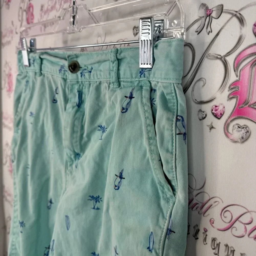 The Children's Place shorts surf boards palm trees Mint Shorts Blue Pattern